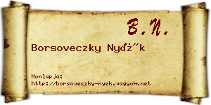 Borsoveczky Nyék névjegykártya
